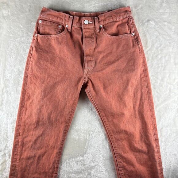 Levi's 501 Jeans Men's 32X32 Button Fly Salmon Coral Red Tab - Picture 2 of 11